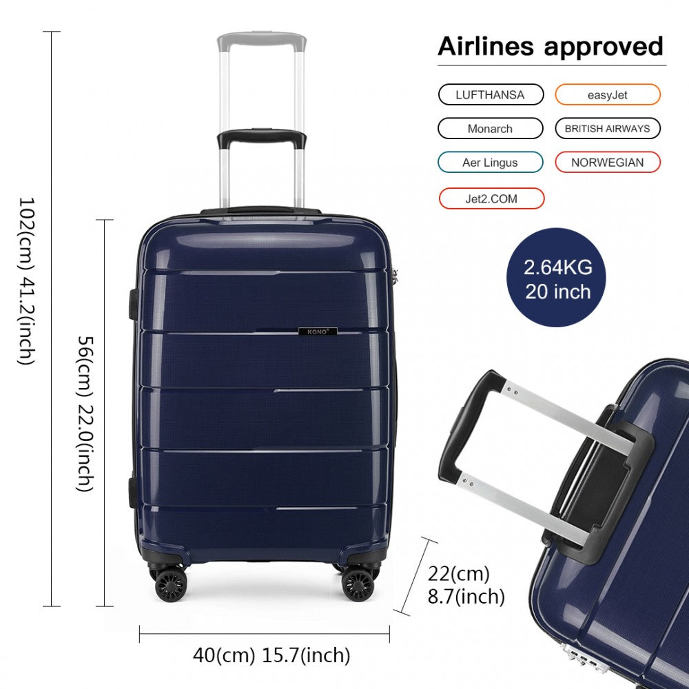 Kono K1997L Hard Shell Suitcase With TSA Lock