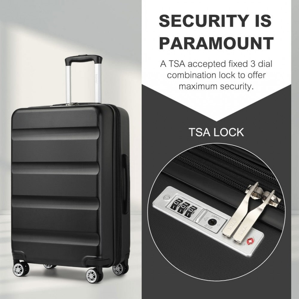 Kono Traveler 4 Wheel Lightweight Hard Shell Suitcase With TSA Lock