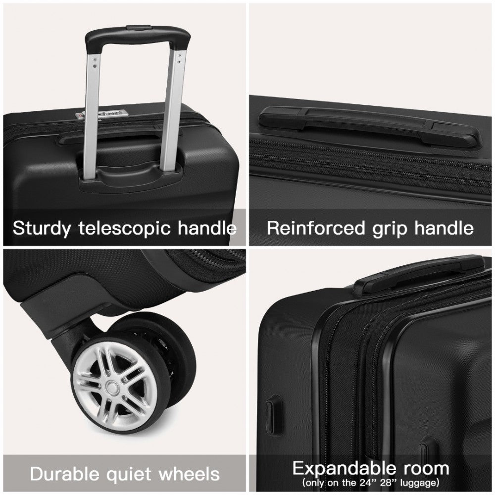 Kono Traveler 4 Wheel Lightweight Hard Shell Suitcase With TSA Lock