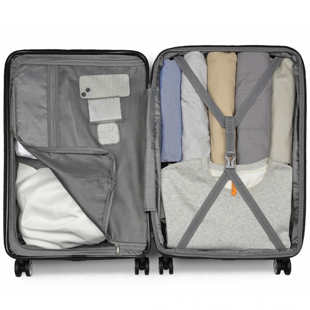 Kono Traveler 4 Wheel Lightweight Hard Shell Suitcase With TSA Lock