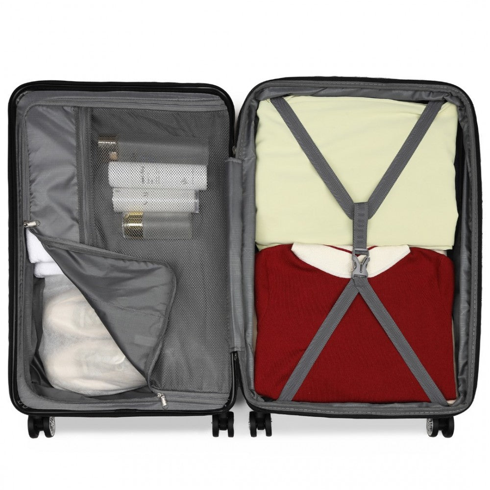 Kono Traveler 4 Wheel Lightweight Hard Shell Suitcase With TSA Lock