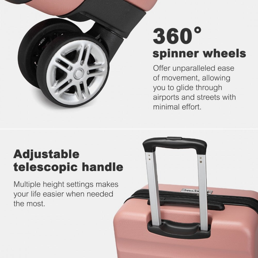 Kono Traveler 4 Wheel Lightweight Hard Shell Suitcase With TSA Lock