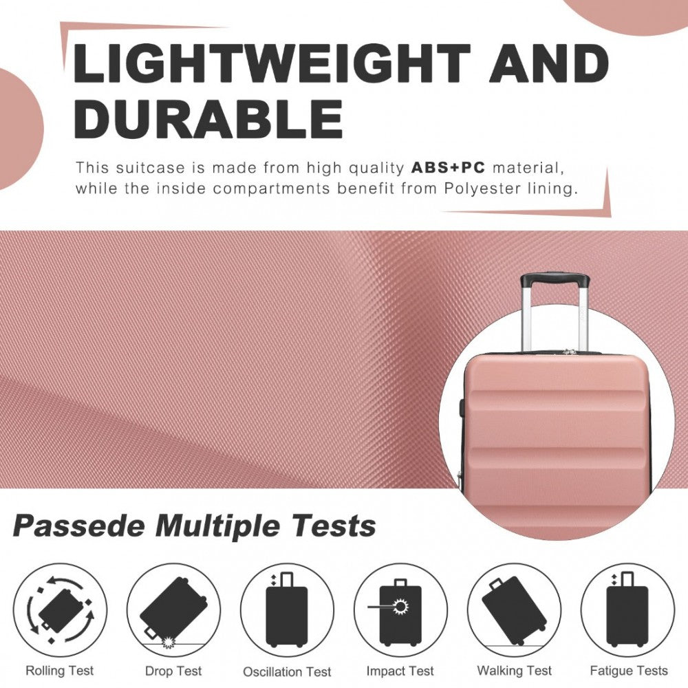 Kono Traveler 4 Wheel Lightweight Hard Shell Suitcase With TSA Lock
