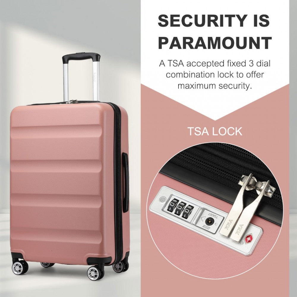 Kono Traveler 4 Wheel Lightweight Hard Shell Suitcase With TSA Lock