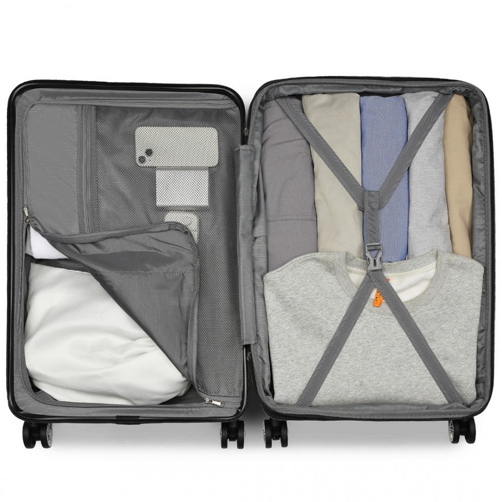 Kono Traveler 4 Wheel Lightweight Hard Shell Suitcase With TSA Lock