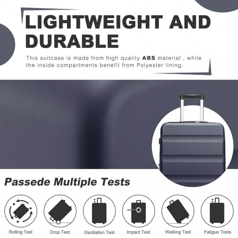 Kono Traveler 4 Wheel Lightweight Hard Shell Suitcase With TSA Lock
