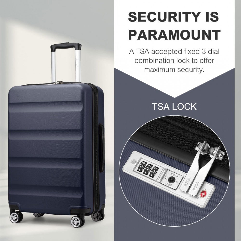 Kono Traveler 4 Wheel Lightweight Hard Shell Suitcase With TSA Lock