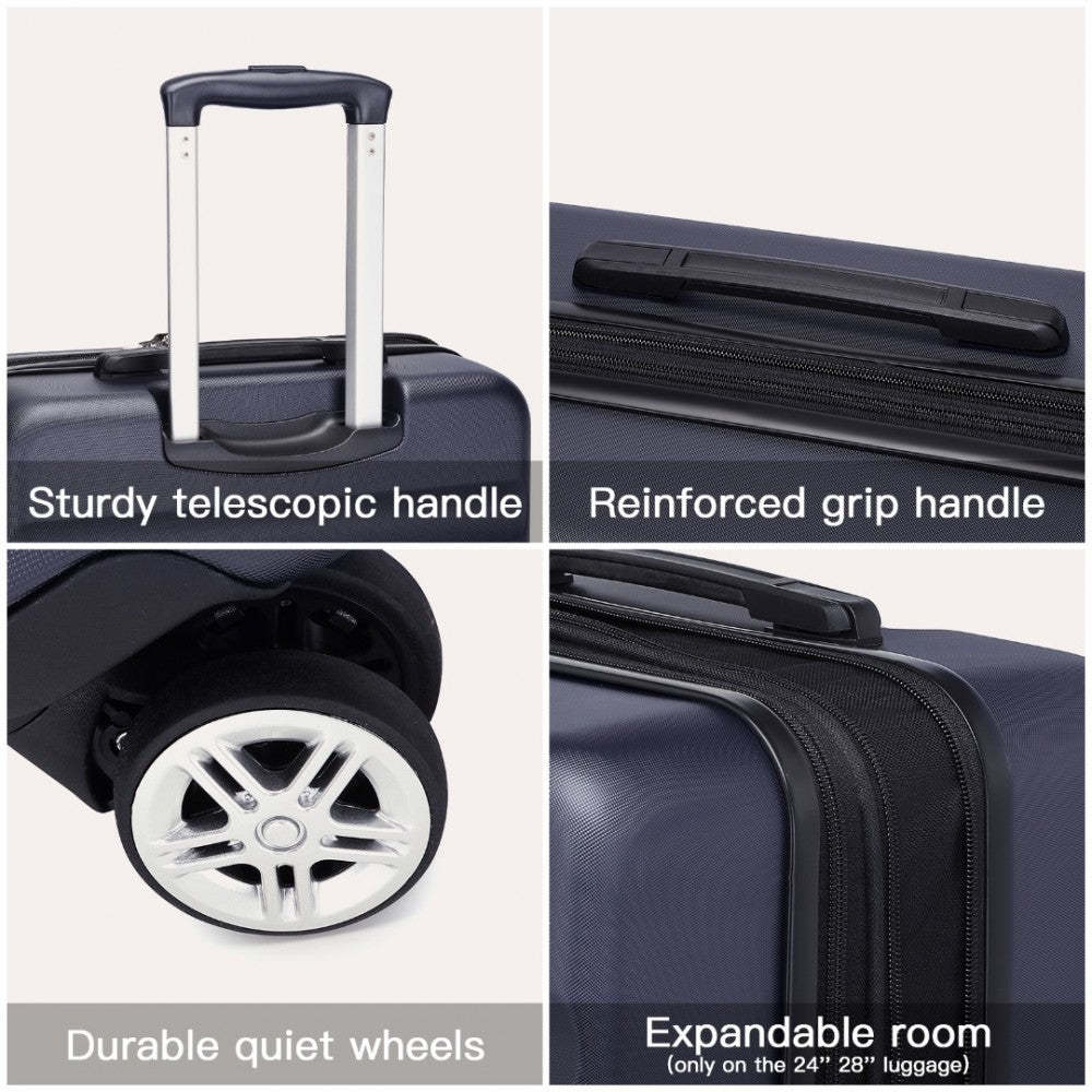Kono Traveler 4 Wheel Lightweight Hard Shell Suitcase With TSA Lock