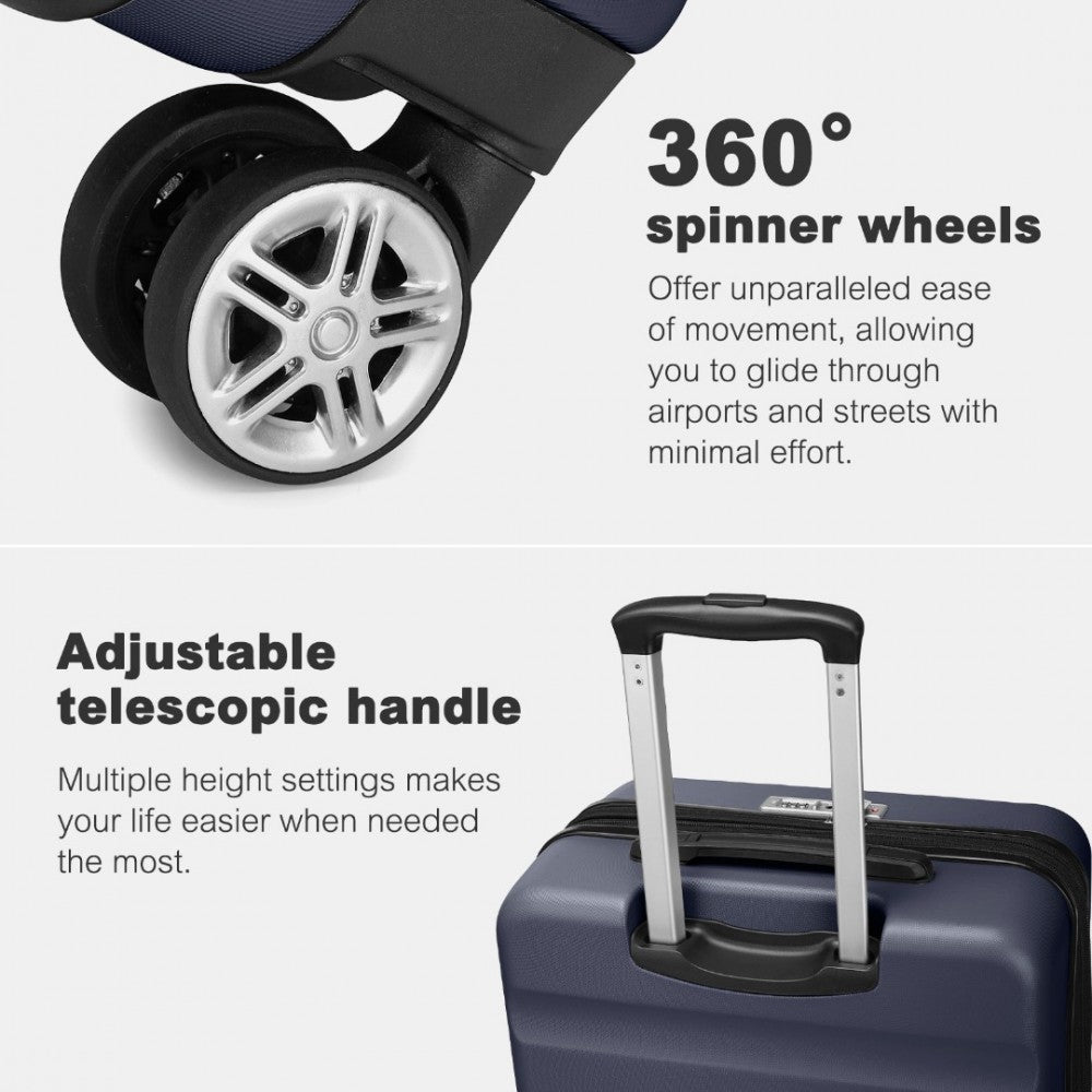 Kono Traveler 4 Wheel Lightweight Hard Shell Suitcase With TSA Lock