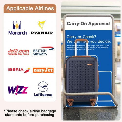 Kono KSK2486 Hard Shell Cabin Suitcase - 20 Inch