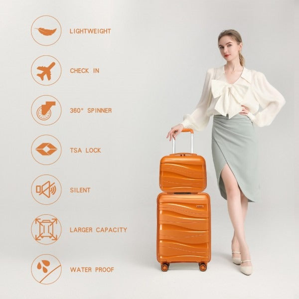Kono Roamer Bright 4 Wheel Hard Shell Luggage With TSA Lock