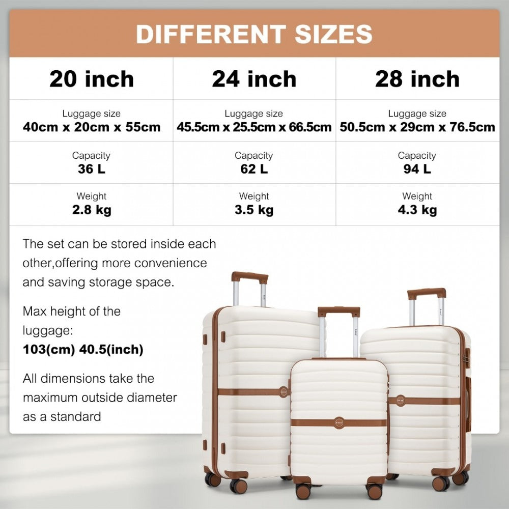 Kono Holiday Lightweight 4 Wheel Suitcase With TSA Lock