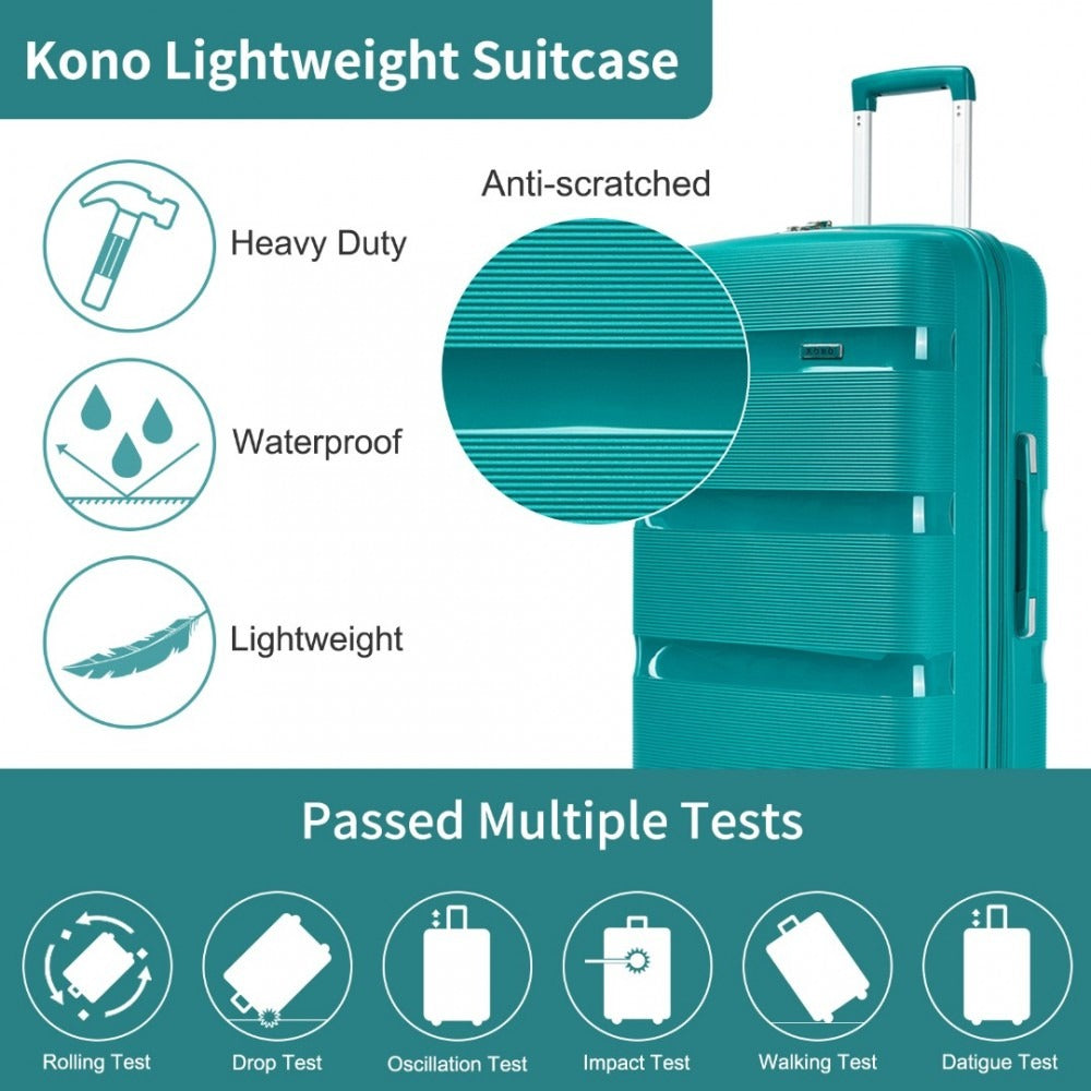 Kono Escape Lightweight 4 Wheel Hard Shell Suitcase With TSA Lock