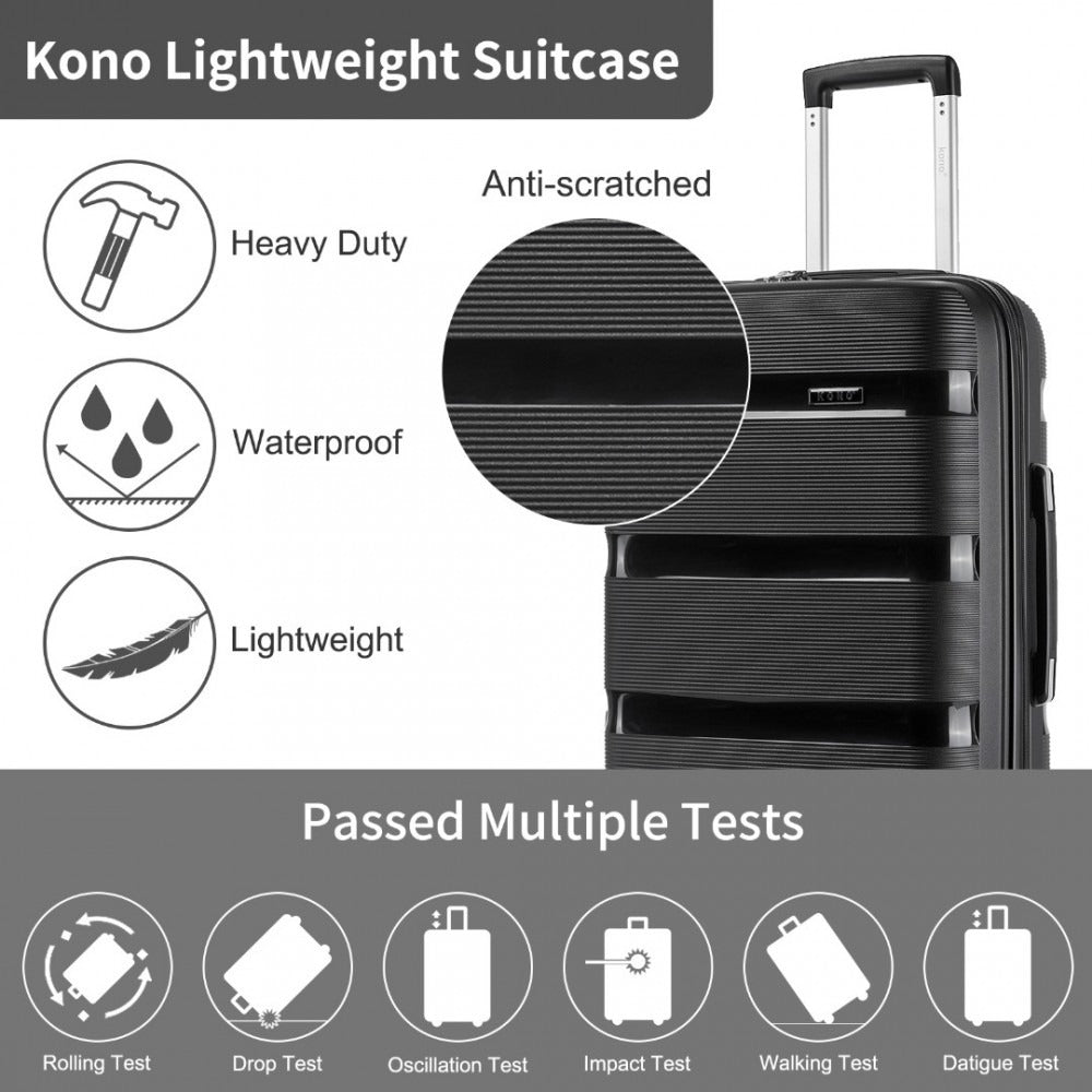 Kono Escape Lightweight 4 Wheel Hard Shell Suitcase With TSA Lock