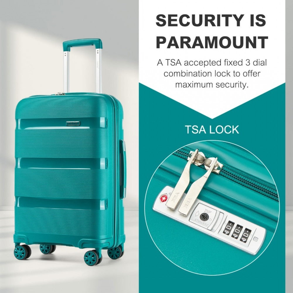 Kono Escape Lightweight 4 Wheel Hard Shell Suitcase With TSA Lock