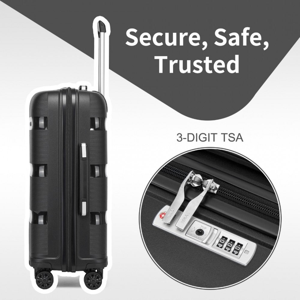 Kono Escape Lightweight 4 Wheel Hard Shell Suitcase With TSA Lock