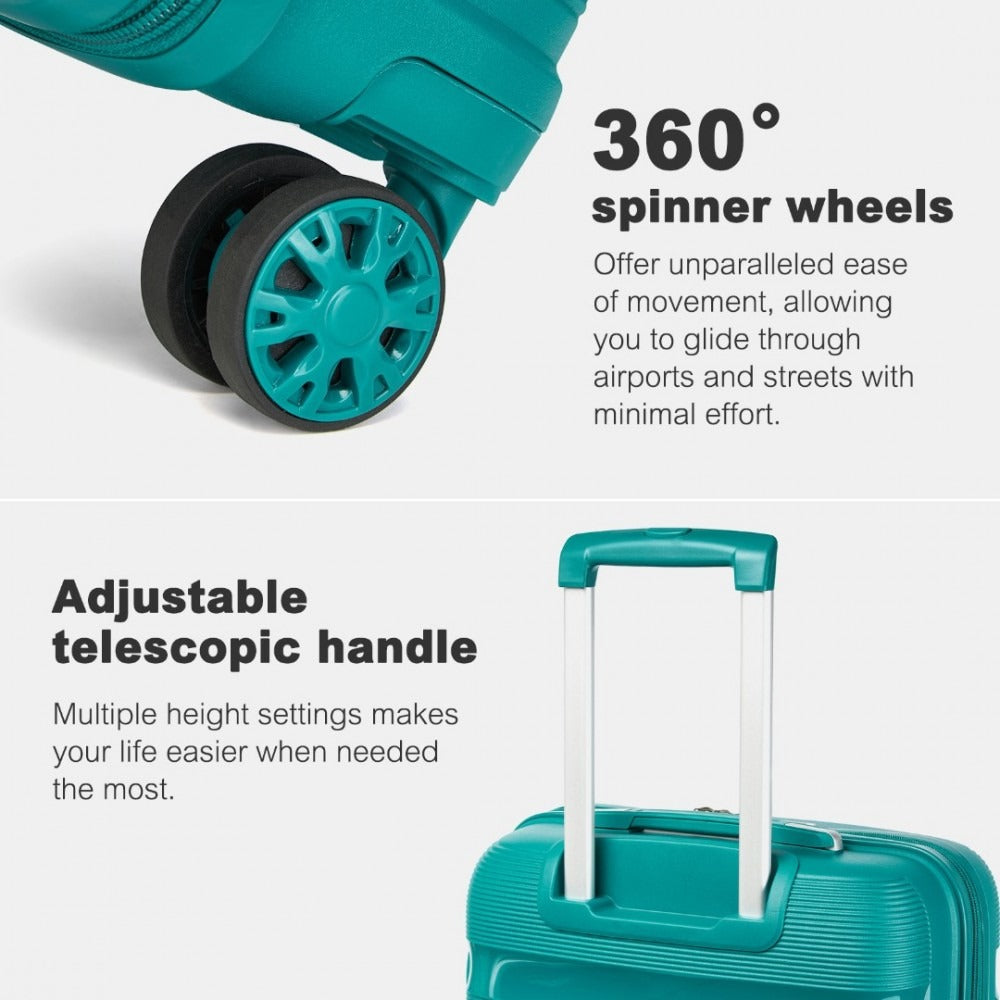 Kono Escape Lightweight 4 Wheel Hard Shell Suitcase With TSA Lock