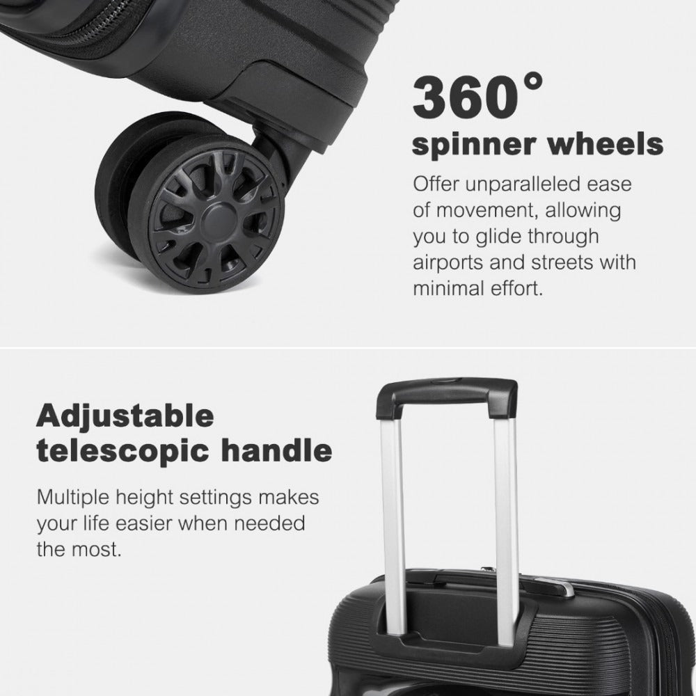 Kono Escape Lightweight 4 Wheel Hard Shell Suitcase With TSA Lock