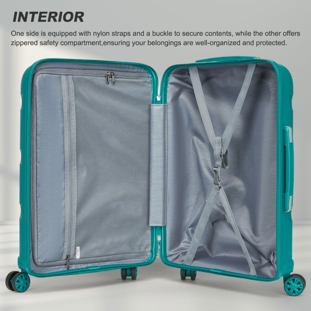 Kono Escape Lightweight 4 Wheel Hard Shell Suitcase With TSA Lock