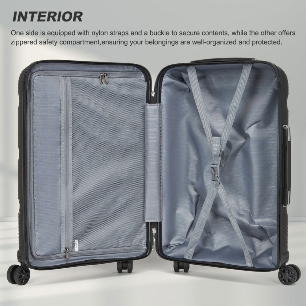 Kono Escape Lightweight 4 Wheel Hard Shell Suitcase With TSA Lock