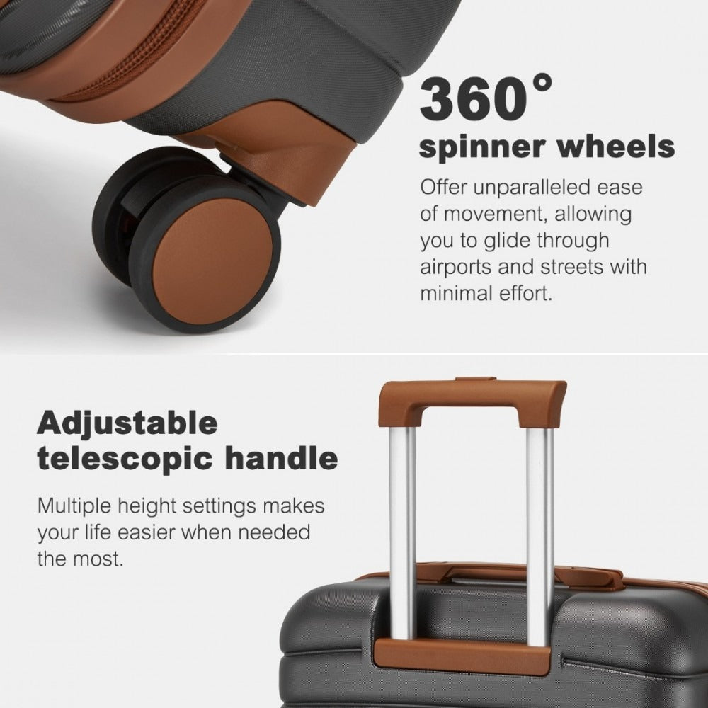 Kono Holiday Lightweight 4 Wheel Suitcase With TSA Lock