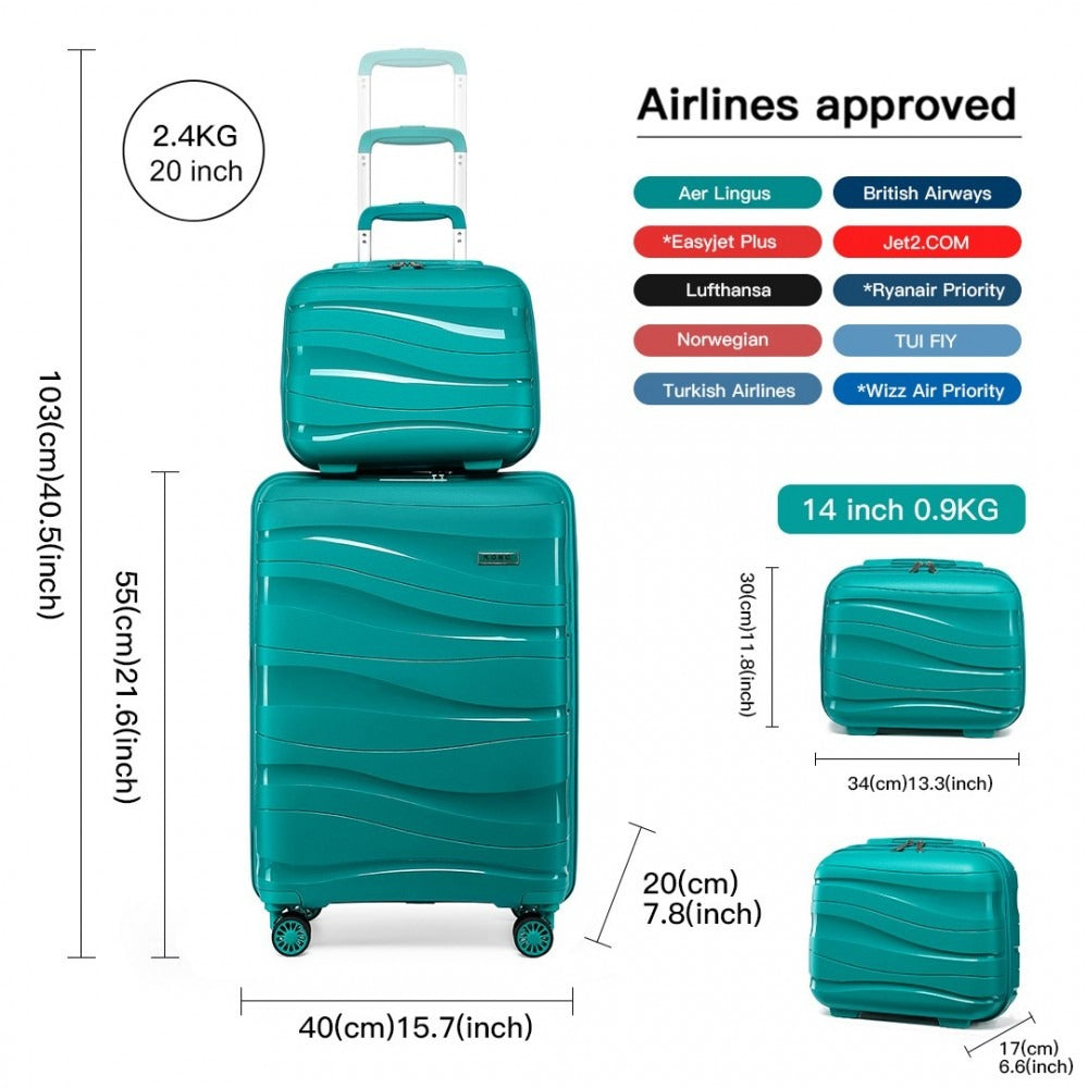 Kono Roamer Bright 4 Wheel Hard Shell Luggage With TSA Lock