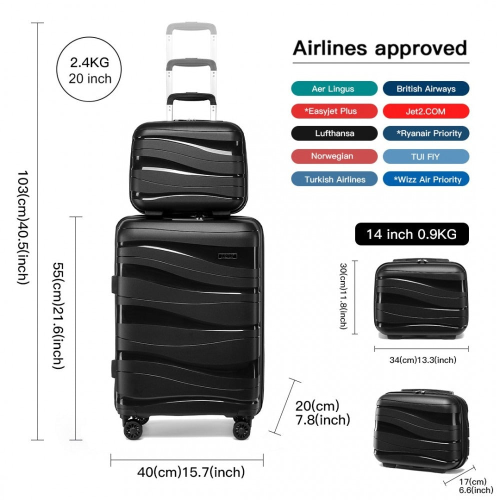Kono Roamer Bright 4 Wheel Hard Shell Luggage With TSA Lock