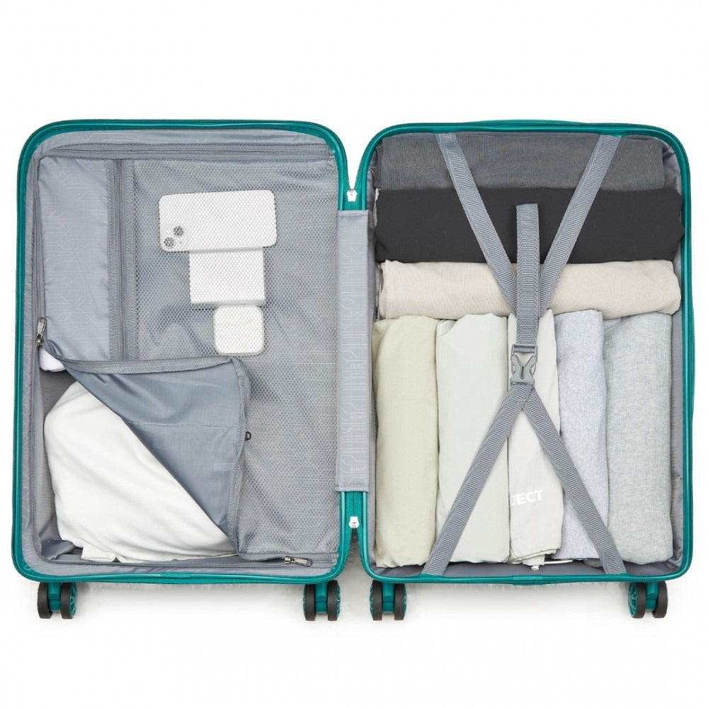 Kono Escape Lightweight 4 Wheel Hard Shell Suitcase With TSA Lock