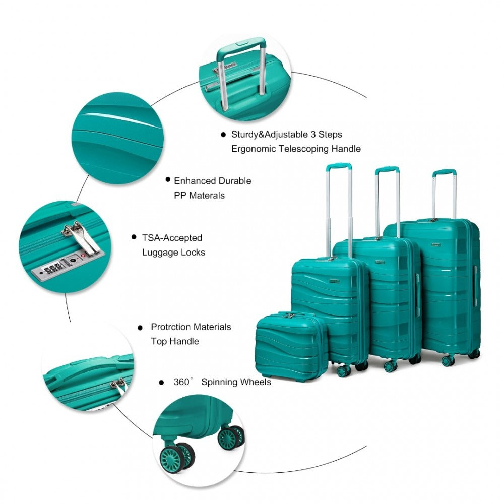 Kono Roamer Bright 4 Wheel Hard Shell Luggage With TSA Lock
