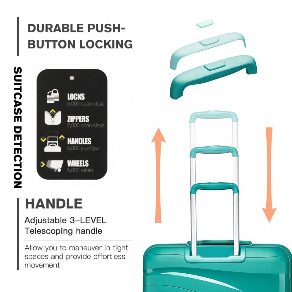 Kono Roamer Bright 4 Wheel Hard Shell Luggage With TSA Lock