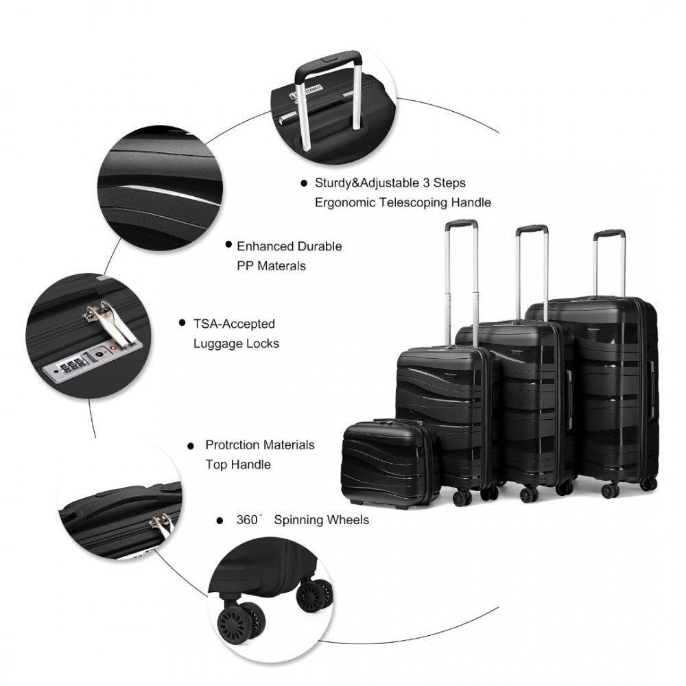 Kono Roamer Bright 4 Wheel Hard Shell Luggage With TSA Lock