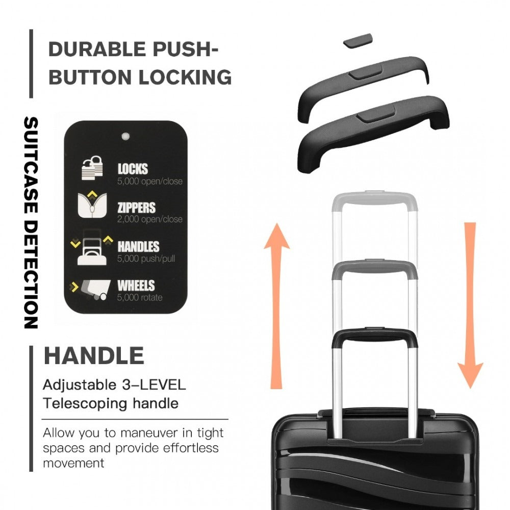 Kono Roamer Bright 4 Wheel Hard Shell Luggage With TSA Lock
