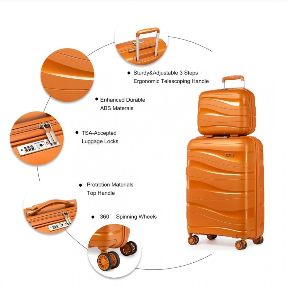 Kono Roamer Bright 4 Wheel Hard Shell Luggage With TSA Lock