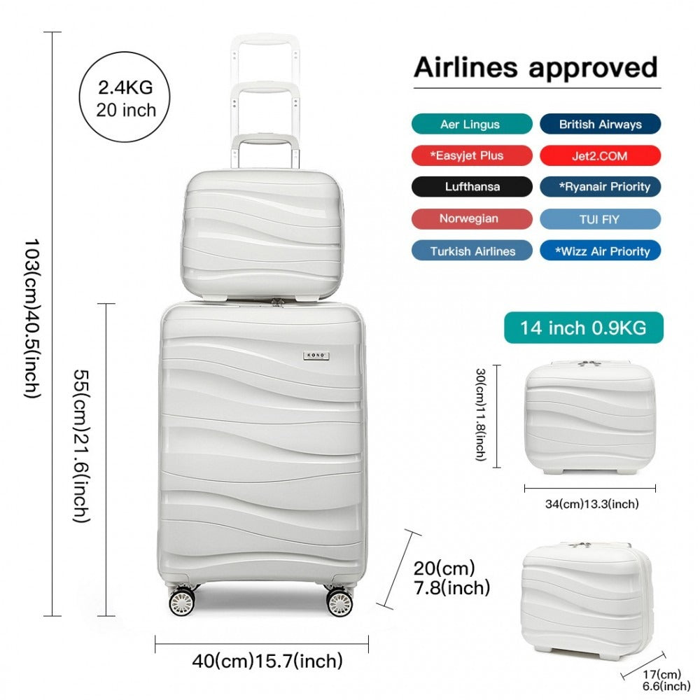 Kono Roamer Bright 4 Wheel Hard Shell Luggage With TSA Lock