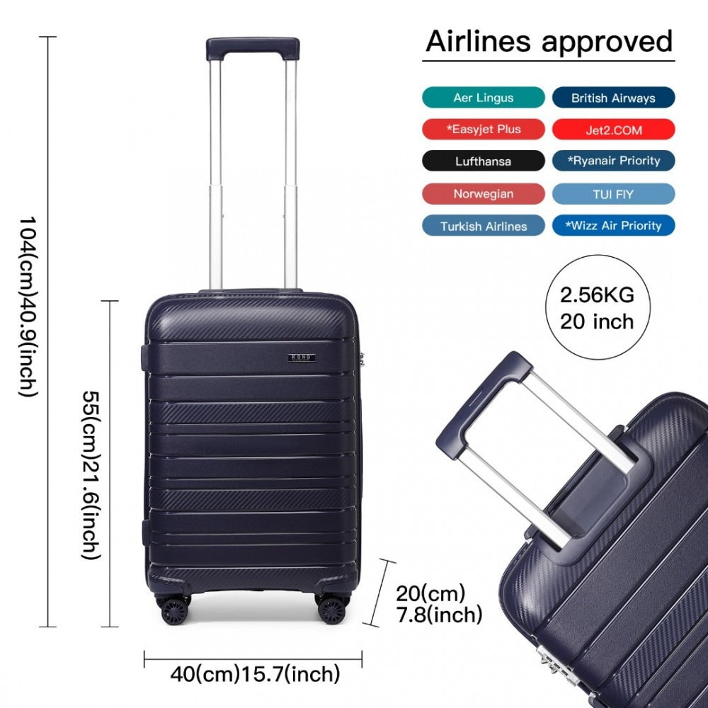 Kono Horizon 4 Wheel Hard Shell Suitcase with TSA Lock