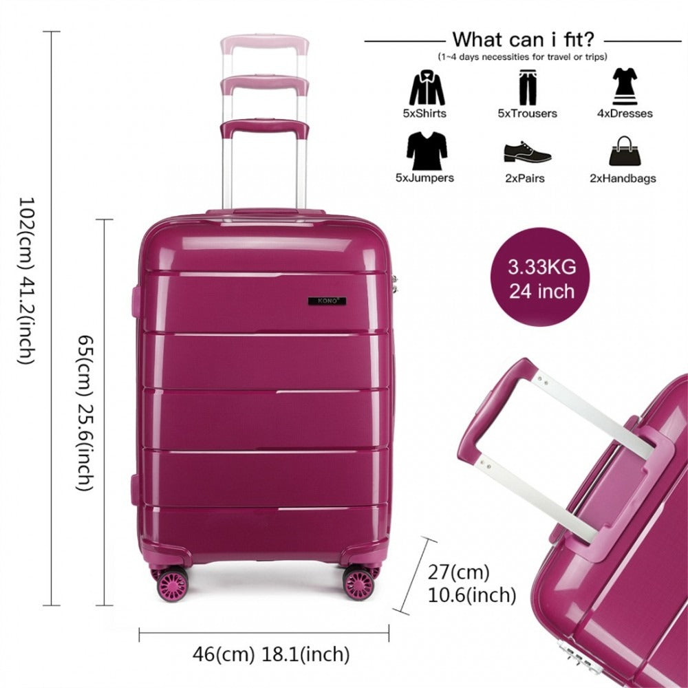 Kono K1997L Hard Shell Luggage With TSA Lock