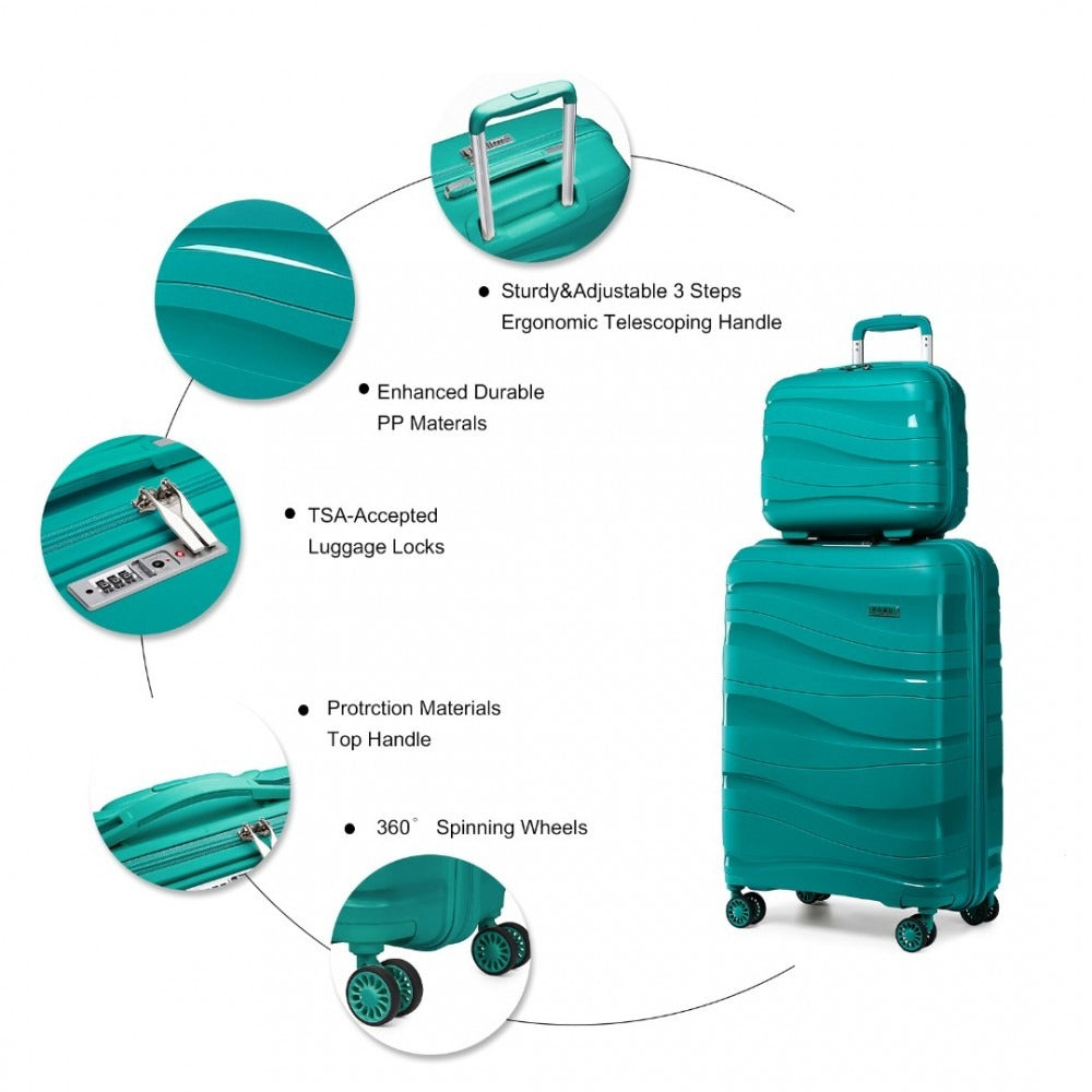 Kono Roamer Bright 4 Wheel Hard Shell Luggage With TSA Lock