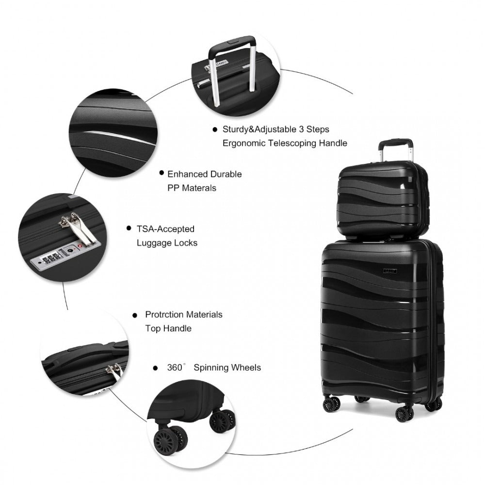 Kono Roamer Bright 4 Wheel Hard Shell Luggage With TSA Lock