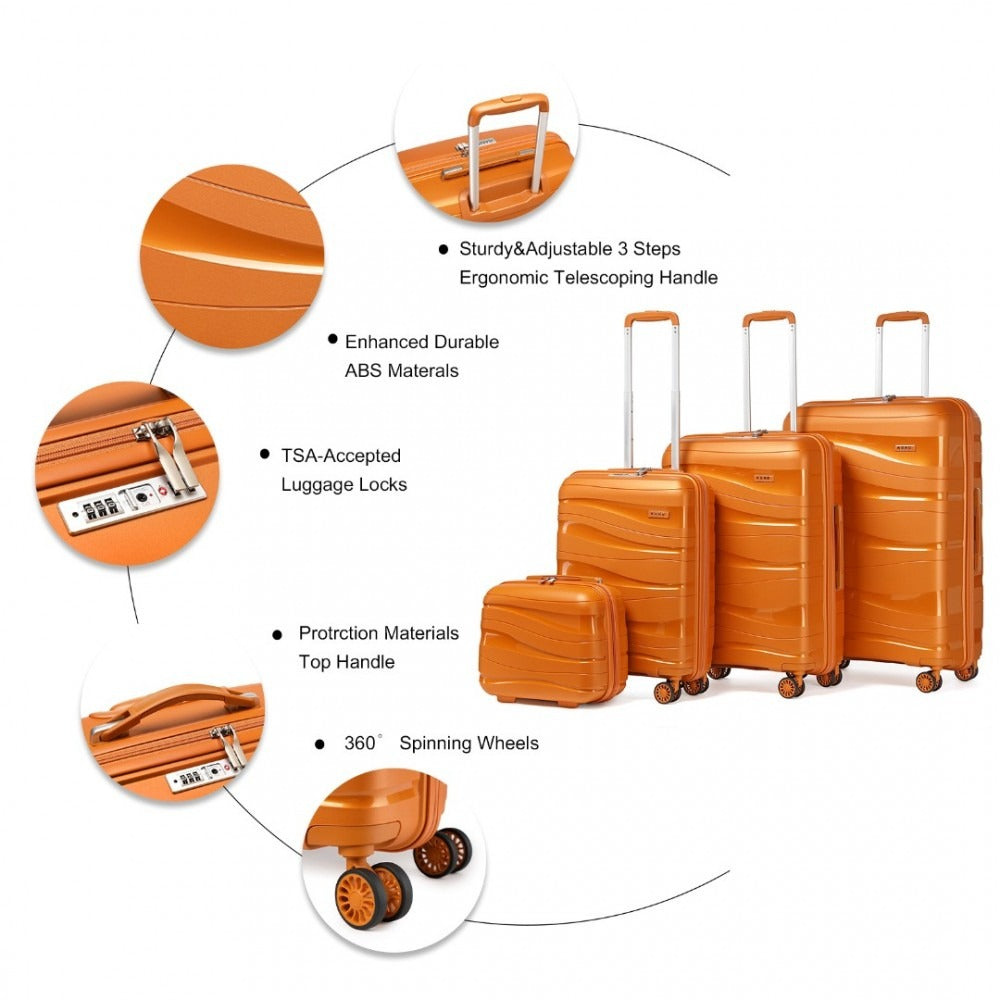 Kono Roamer Bright 4 Wheel Hard Shell Luggage With TSA Lock
