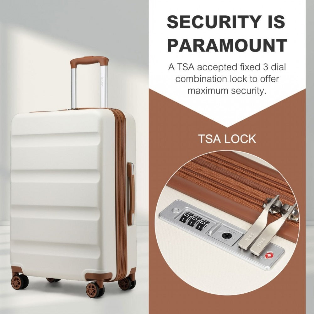 Kono Traveler 4 Wheel Lightweight Hard Shell Suitcase With TSA Lock