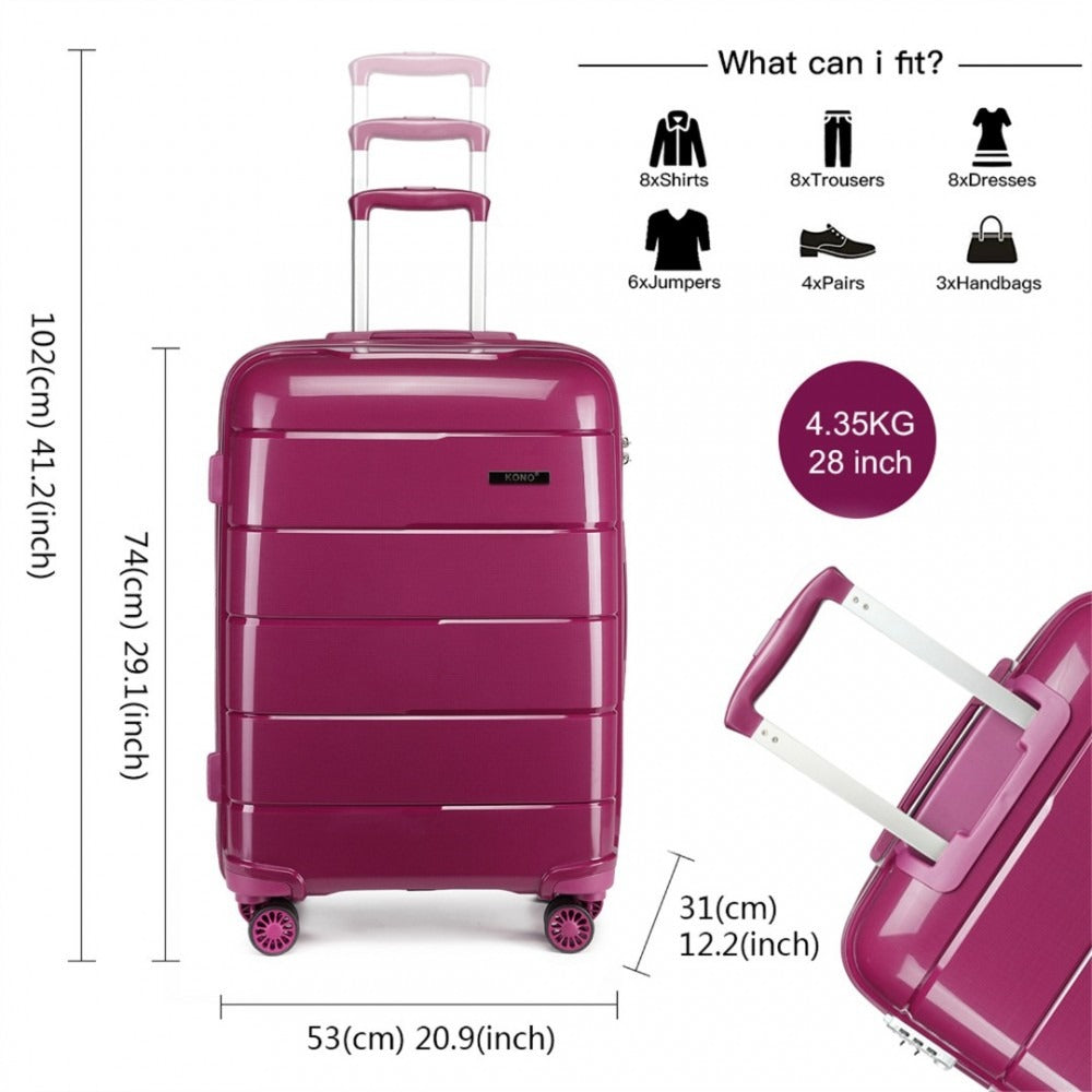 Kono K1997L Hard Shell Luggage With TSA Lock