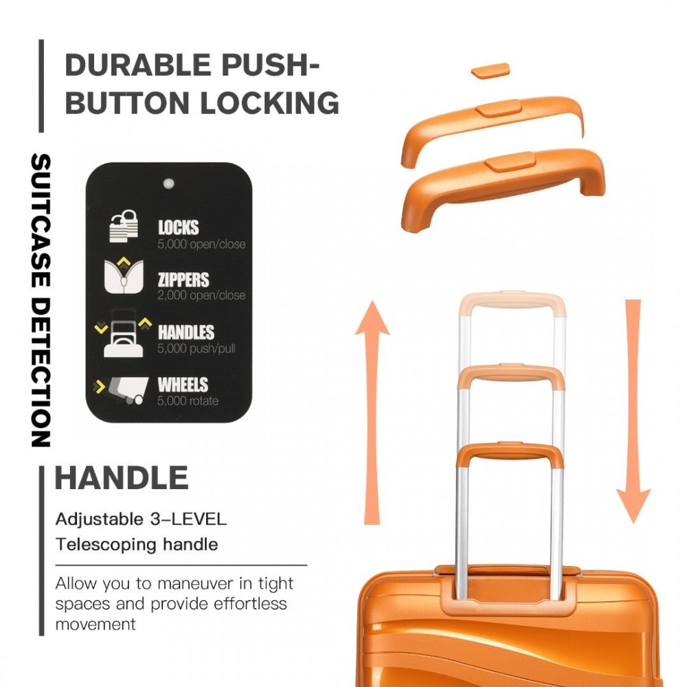 Kono Roamer Bright 4 Wheel Hard Shell Luggage With TSA Lock