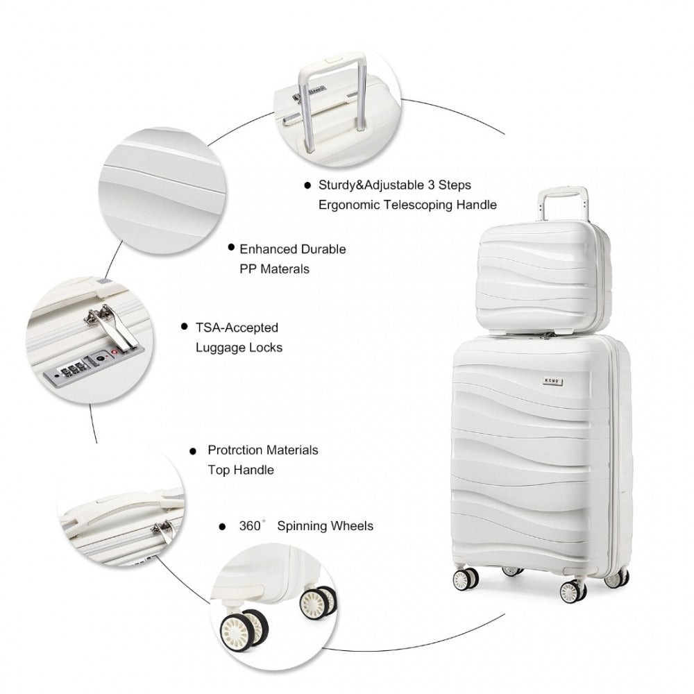 Kono Roamer Bright 4 Wheel Hard Shell Luggage With TSA Lock