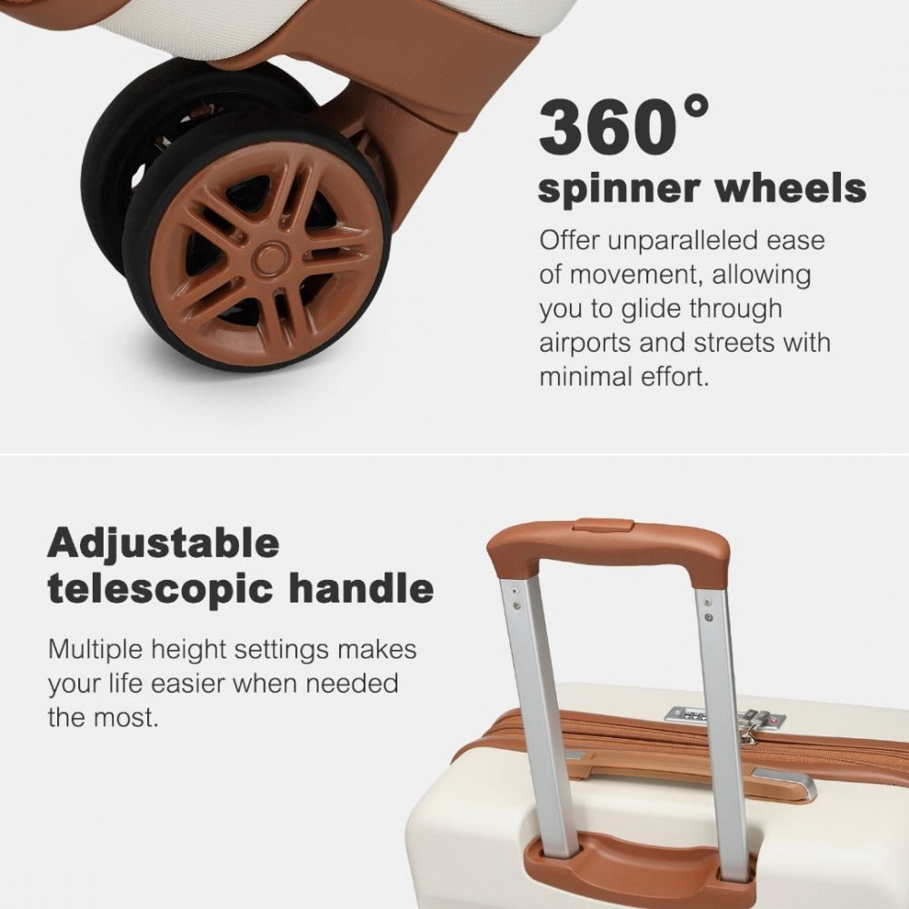 Kono Traveler 4 Wheel Lightweight Hard Shell Suitcase With TSA Lock