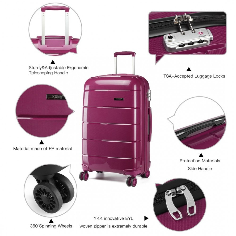 Kono K1997L Hard Shell Luggage With TSA Lock