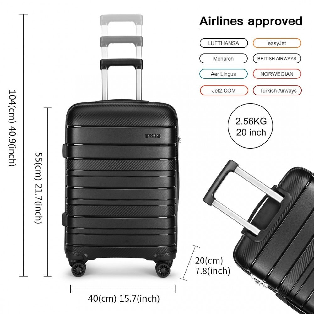 Kono Horizon 4 Wheel Hard Shell Suitcase with TSA Lock