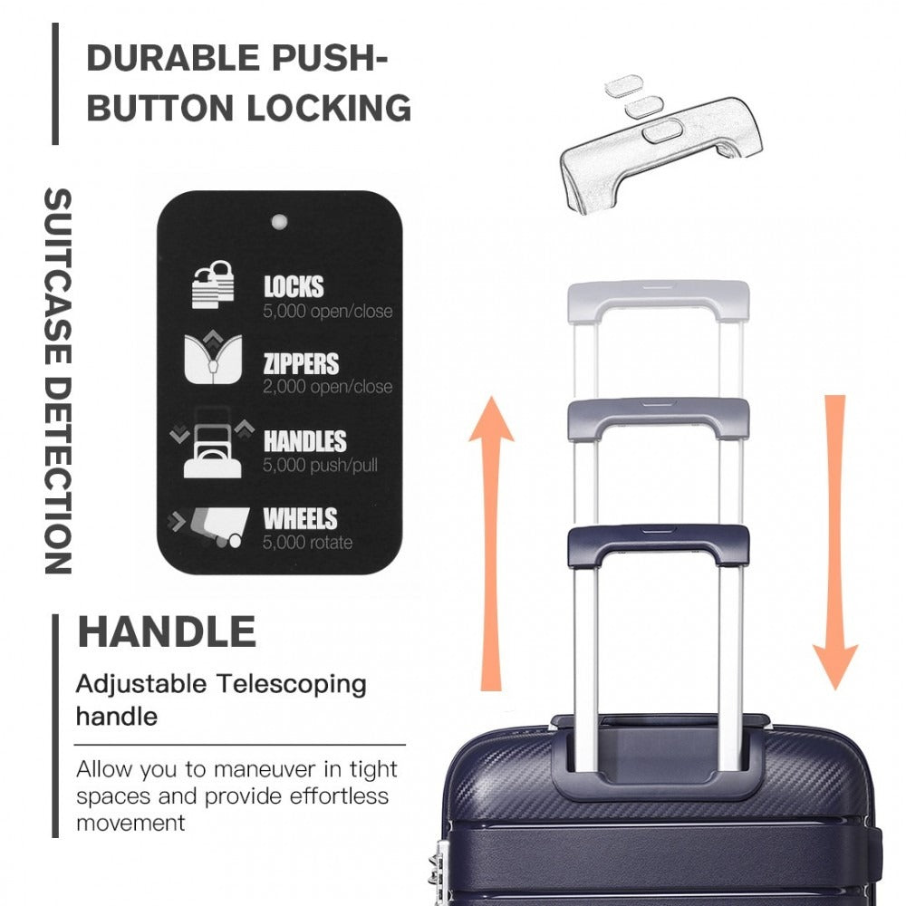 Kono Horizon 4 Wheel Hard Shell Suitcase with TSA Lock