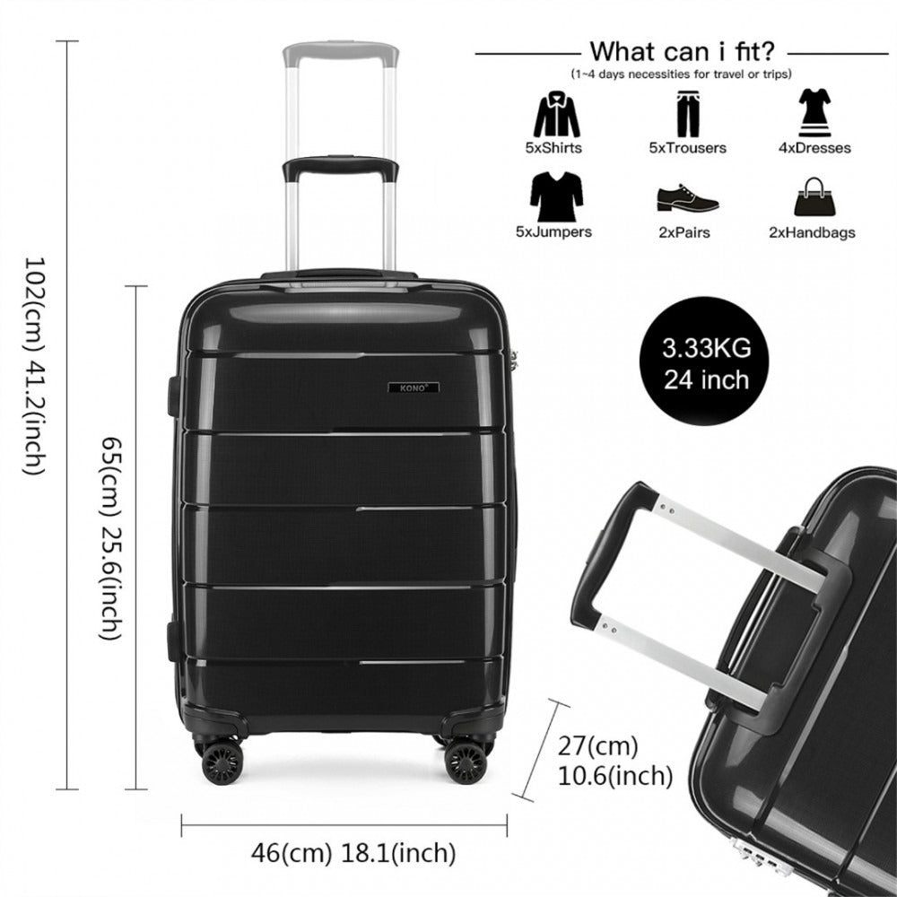 Kono K1997L Hard Shell Luggage With TSA Lock