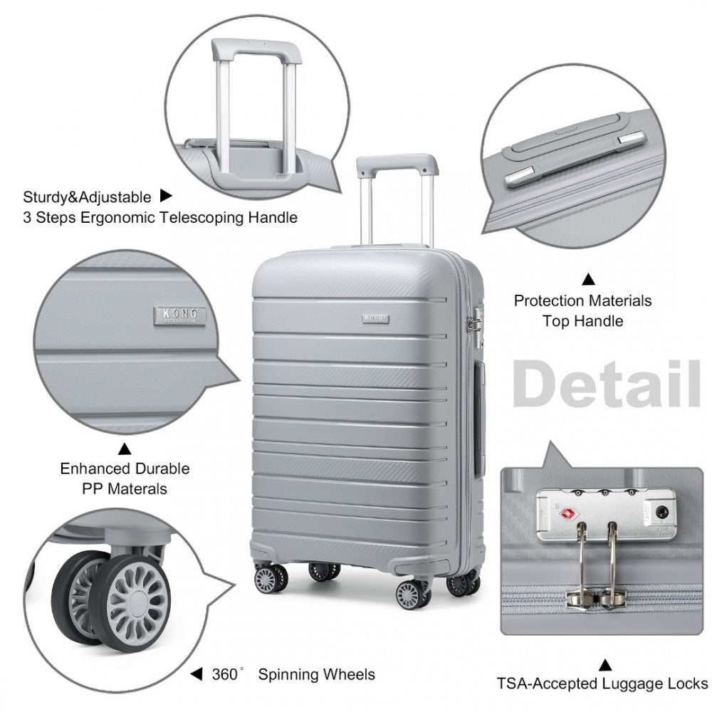 Kono Horizon 4 Wheel Hard Shell Suitcase with TSA Lock