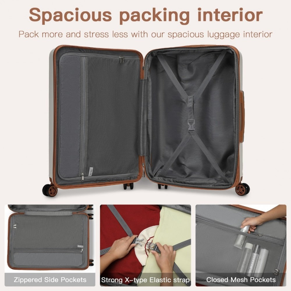 Kono Traveler 4 Wheel Lightweight Hard Shell Suitcase With TSA Lock